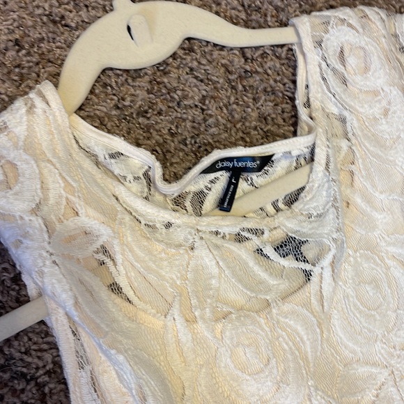 White lace women’s dress with slip size large - Picture 4 of 4